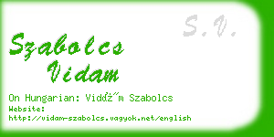 szabolcs vidam business card